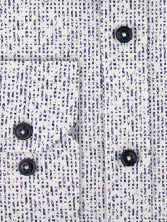 پیراهن آستین بلند سفید سرمه ای طرح دار ال سی من