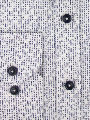 پیراهن آستین بلند سفید سرمه ای طرح دار ال سی من