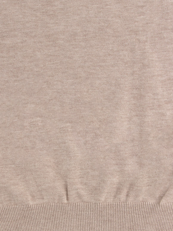 پلیور بافت مردانه کرم یقه نیم زیپ