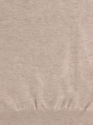 پلیور بافت مردانه کرم یقه نیم زیپ