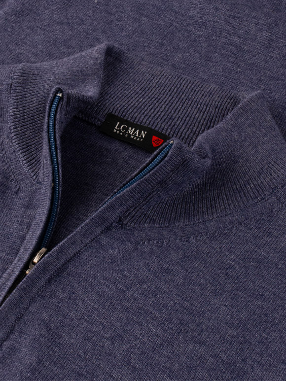 پلیور بافت مردانه یقه نیم زیپ