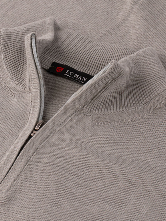 پلیور بافت مردانه یقه نیم زیپ