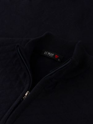 سویشرت سرمه ای تمام زیپ طرح لوزی 