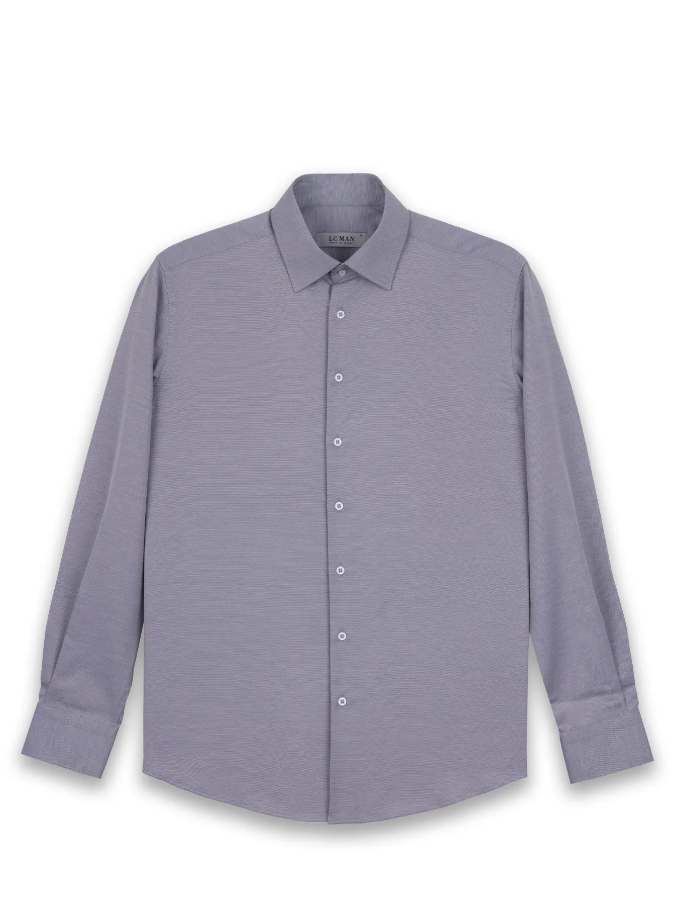 پیراهن آستین بلند طوسی مردانه ساده ال سی من 