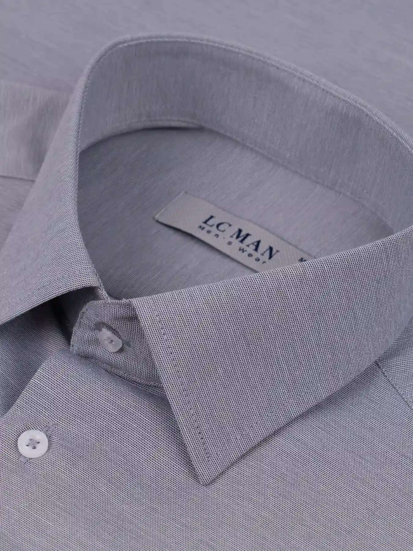 پیراهن آستین بلند طوسی مردانه ساده ال سی من 