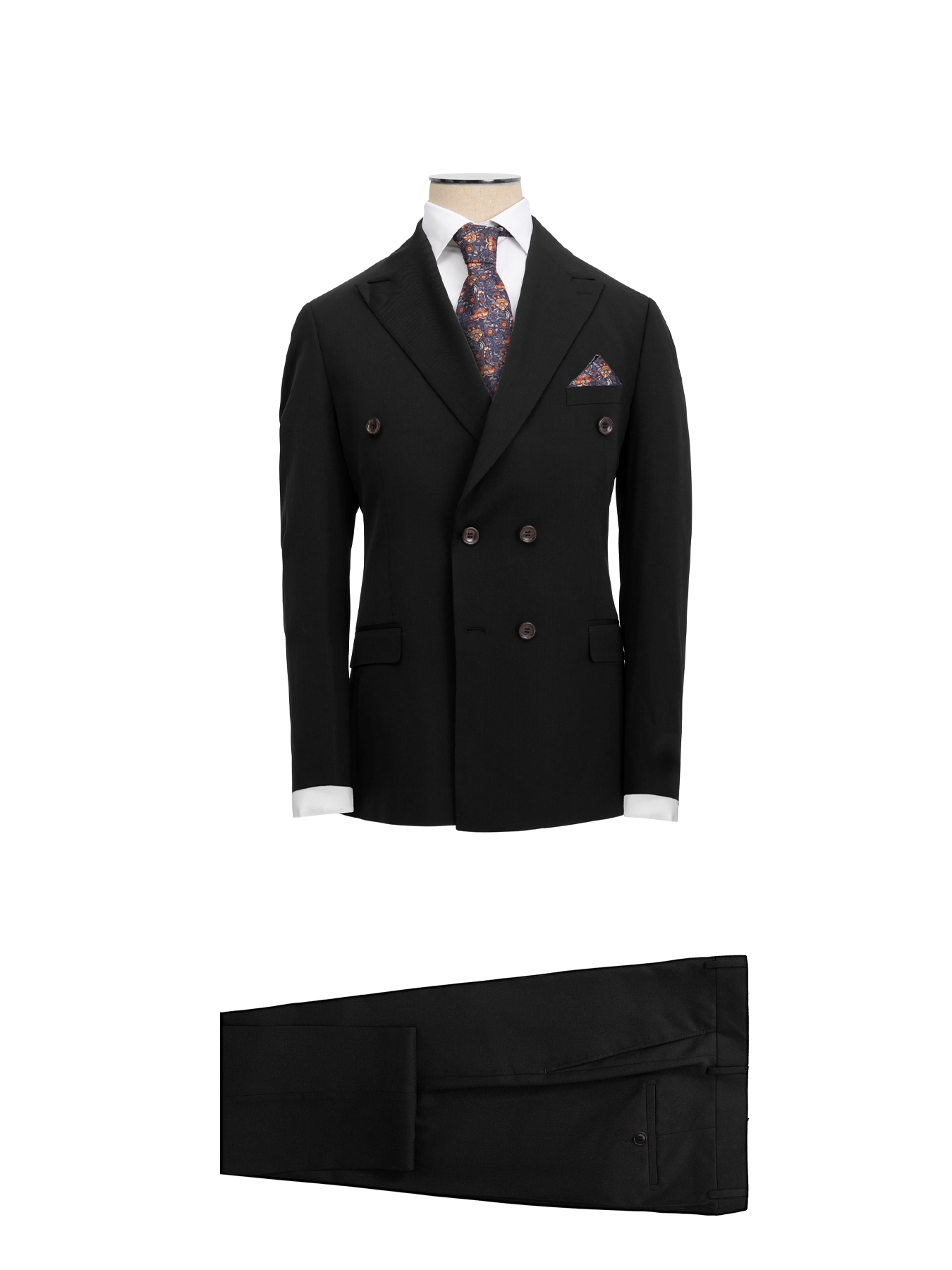 کت و شلوار دبل برست مشکی ال سی من 70
