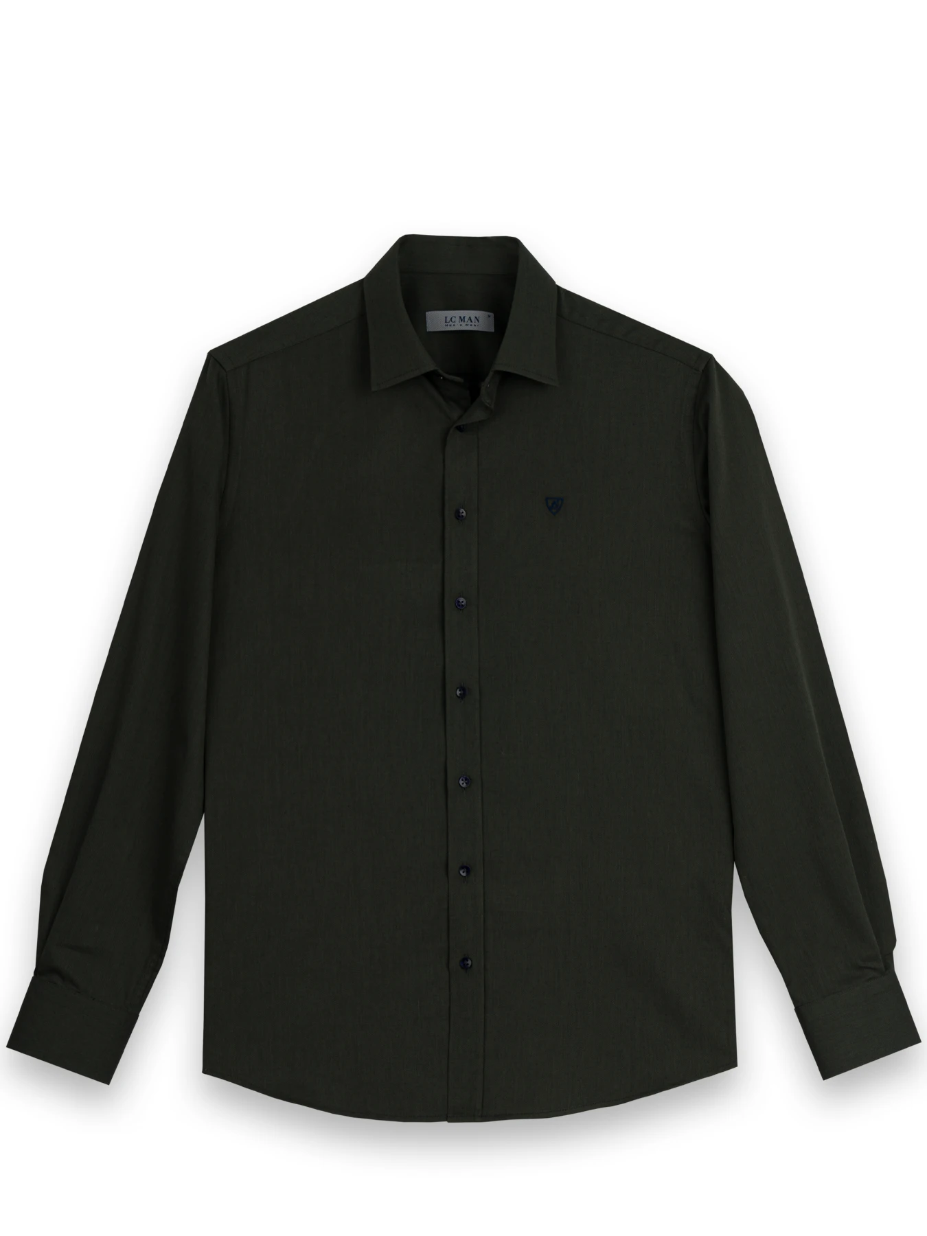 پیراهن سبز ساده آستین بلند ال سی من 5