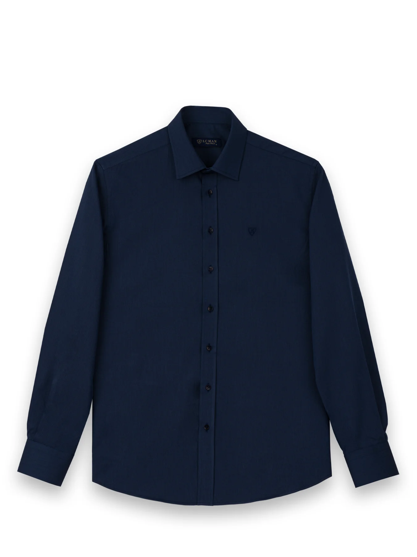 پیراهن آستین بلند سرمه ای ساده ال سی من 