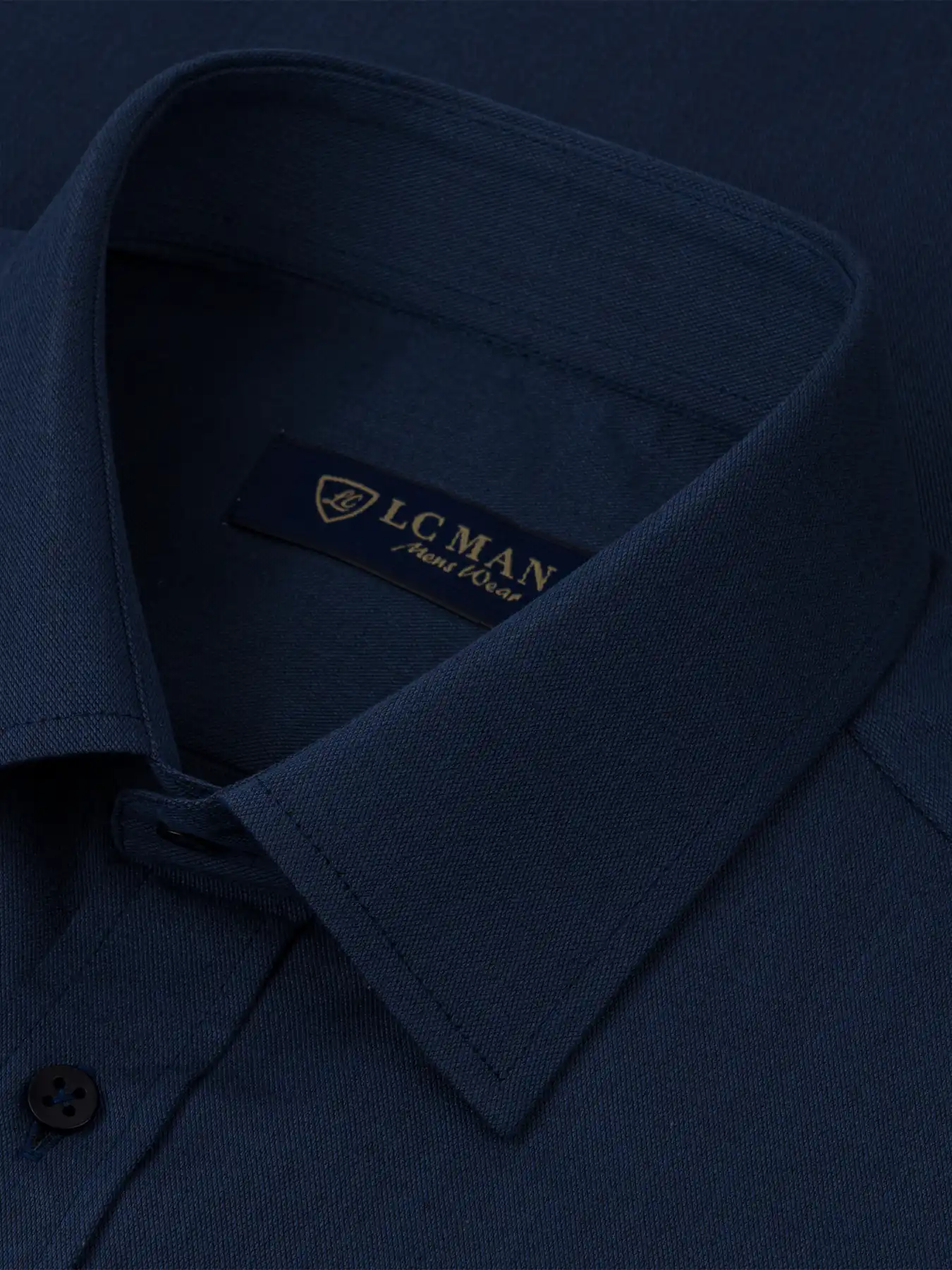 پیراهن آستین بلند سرمه ای ساده ال سی من 