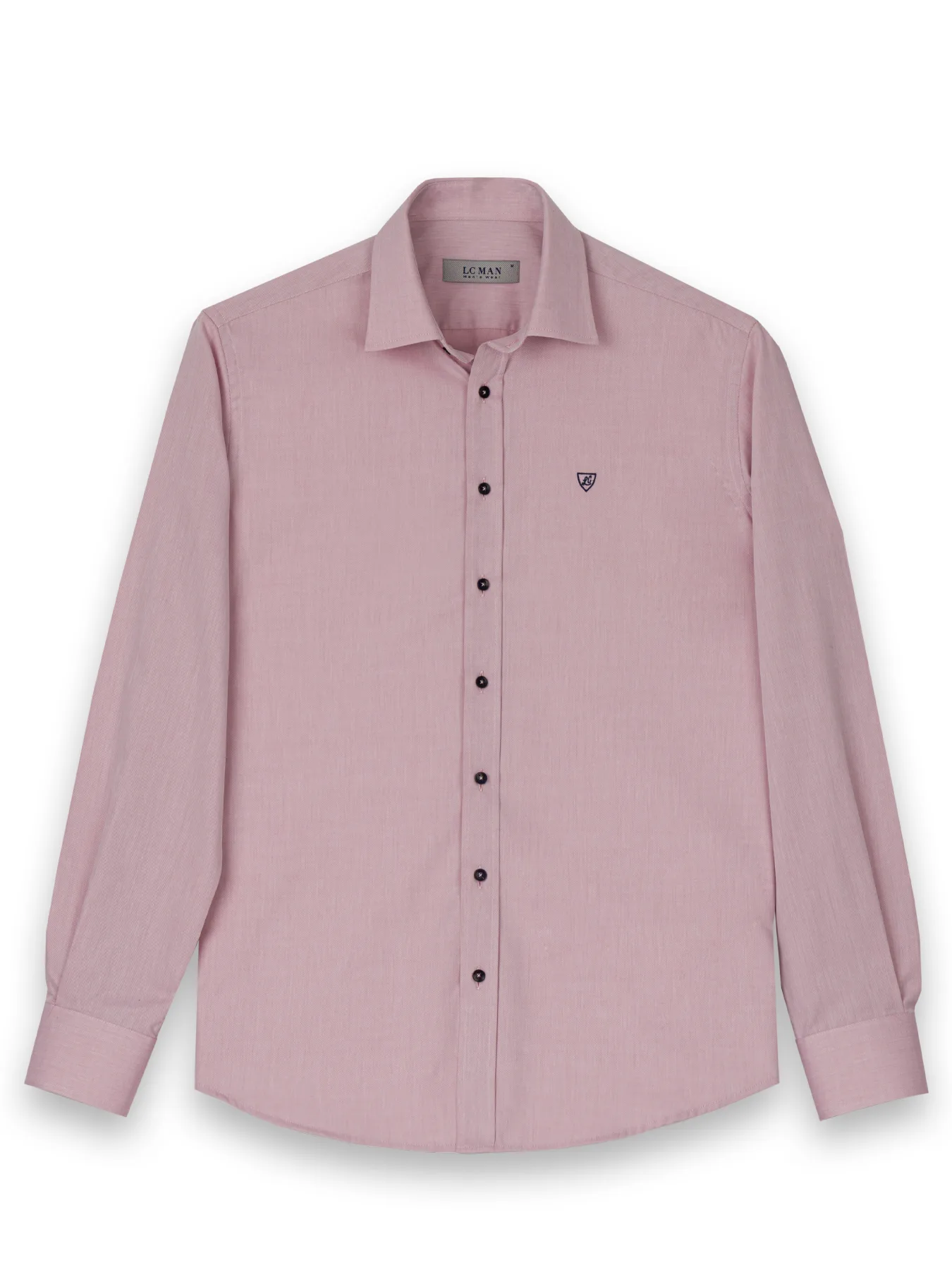 پیراهن صورتی ساده آستین بلند ال سی من 