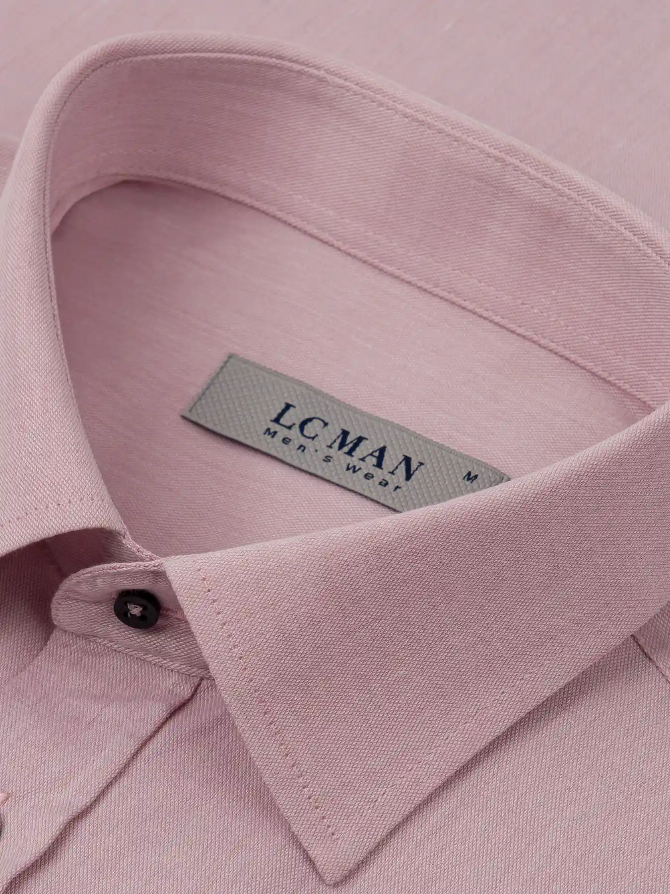 پیراهن صورتی ساده آستین بلند ال سی من 