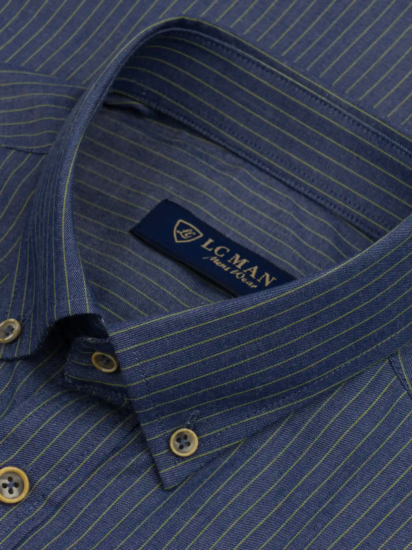 پیراهن آستین بلند سرمه ای راه راه ال سی من 