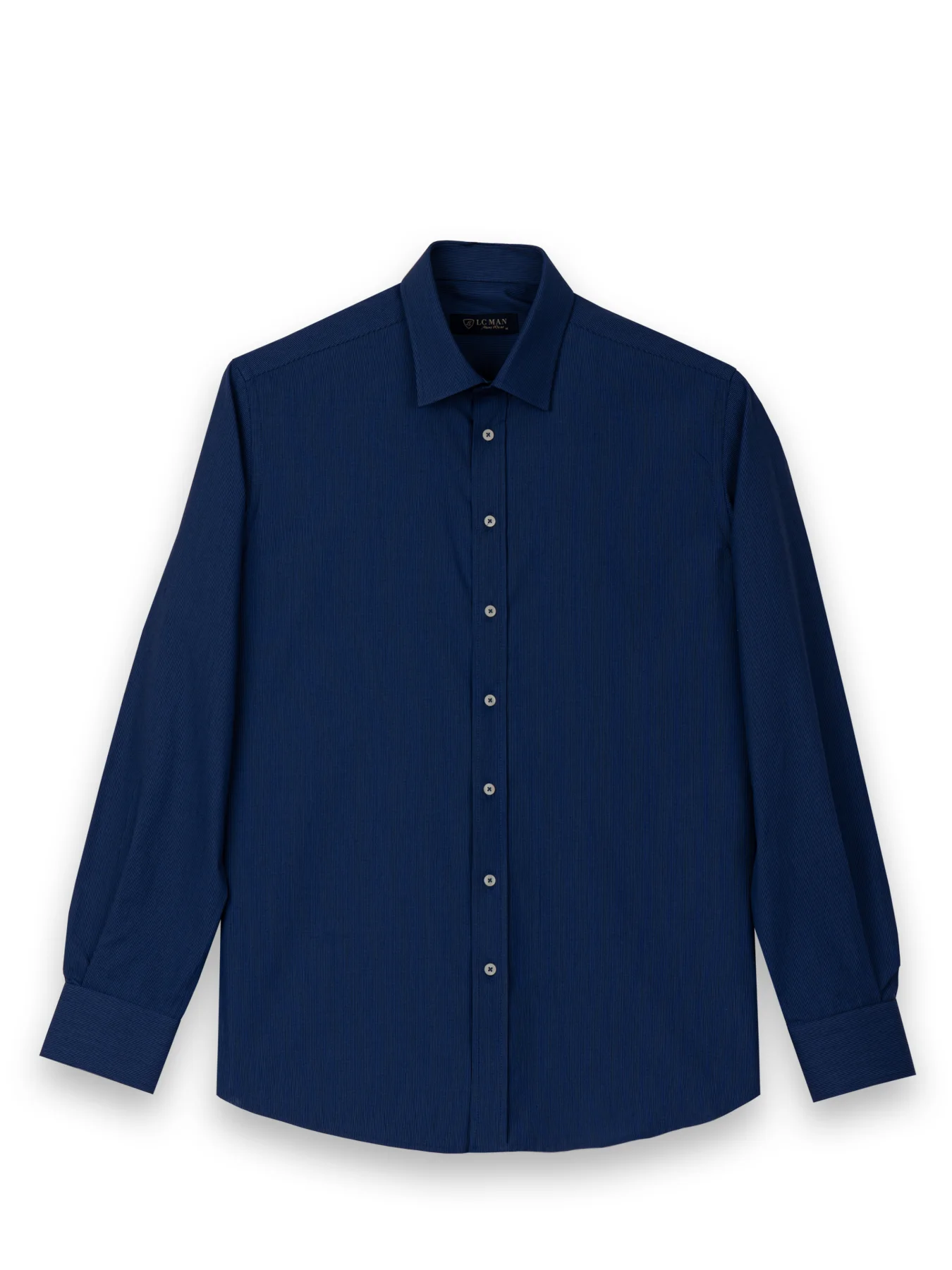 پیراهن راه راه سرمه ای آستین بلند ال سی من 