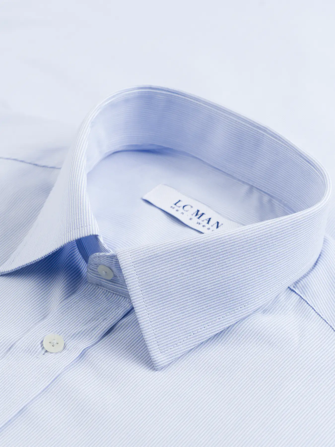 پیراهن آستین بلند آبی روشن راه راه 