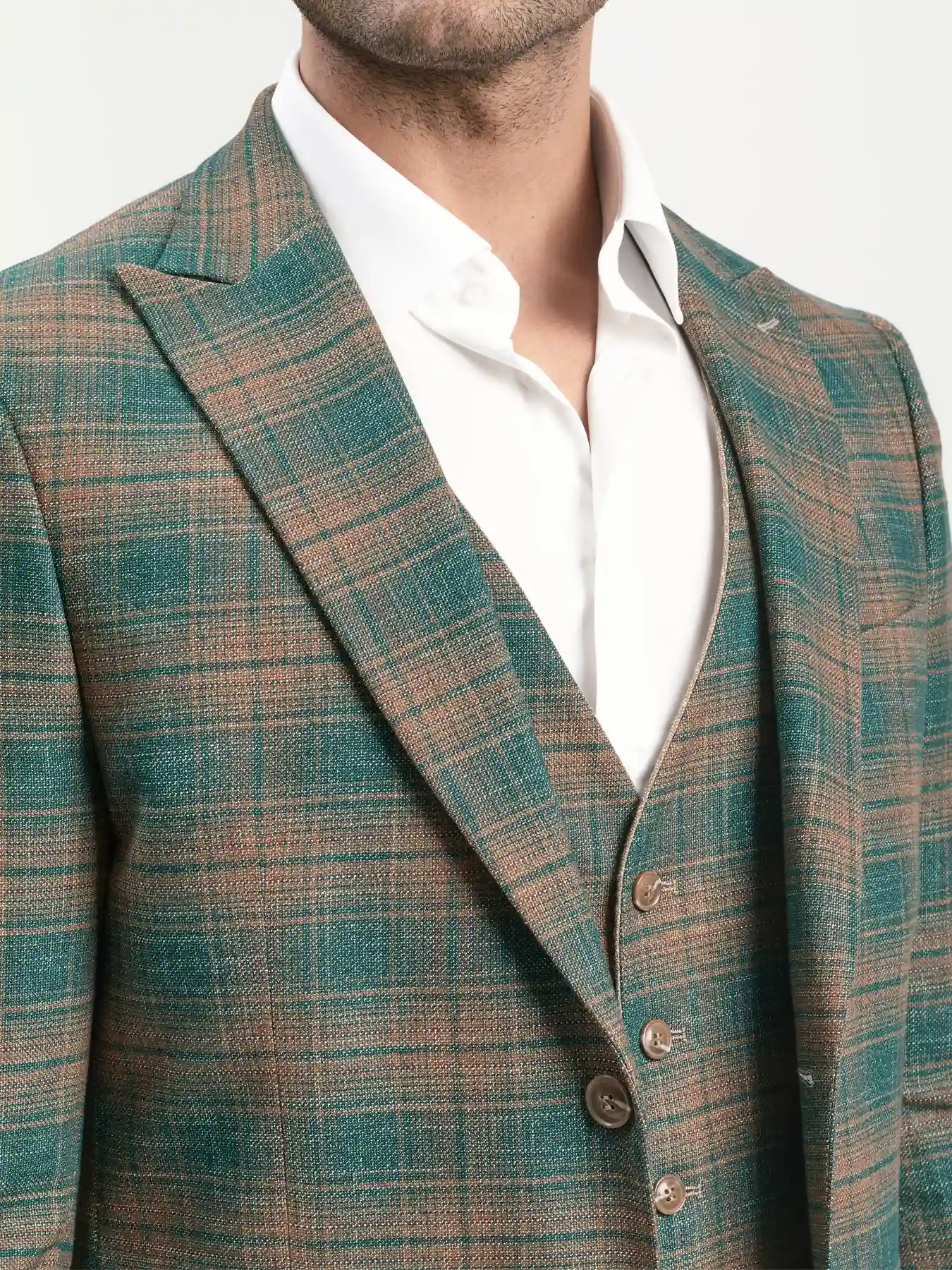 کت و شلوار و ژیله دو رو سبز 72