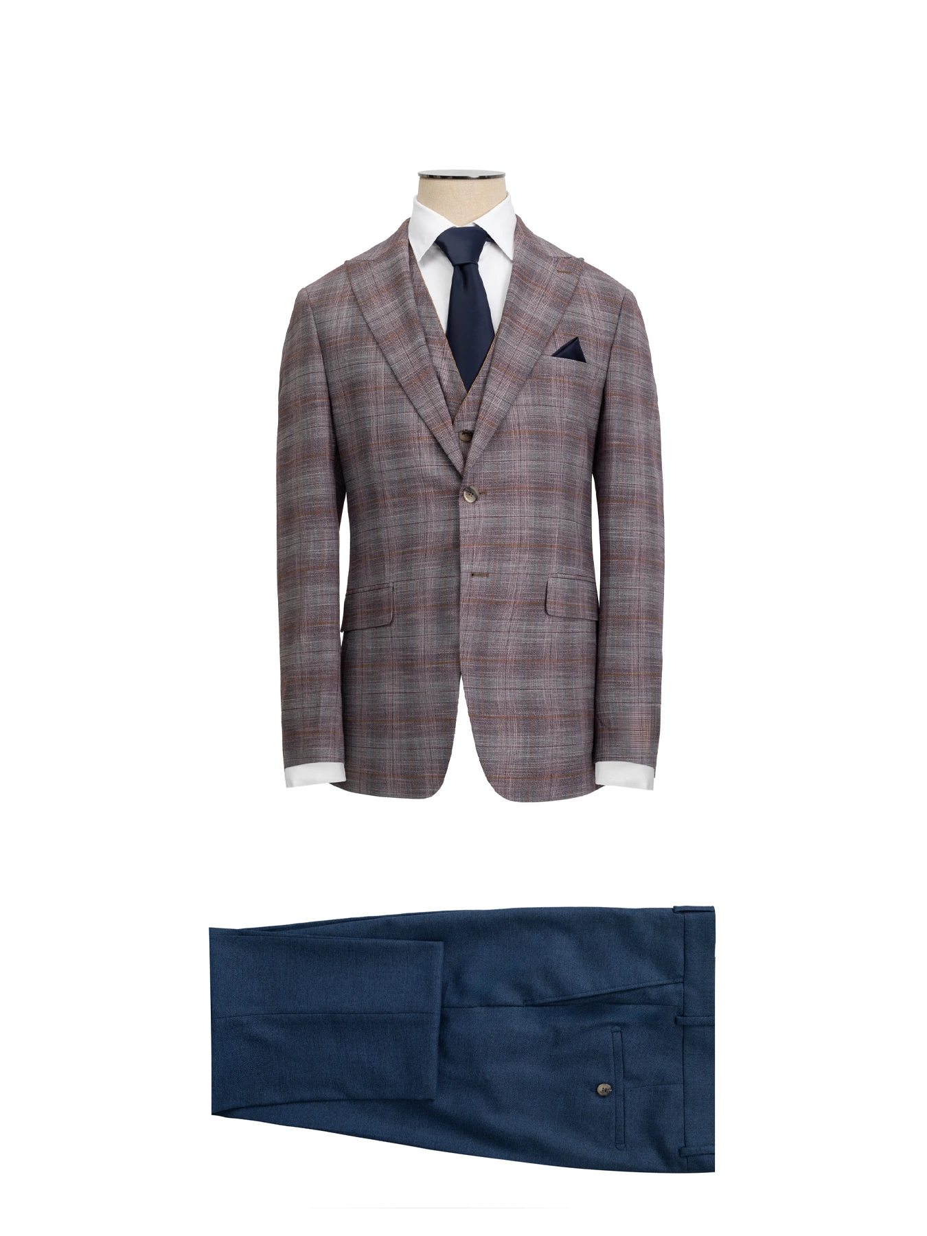 کت و شلوار و ژیله قهوه ای ال سی من 79