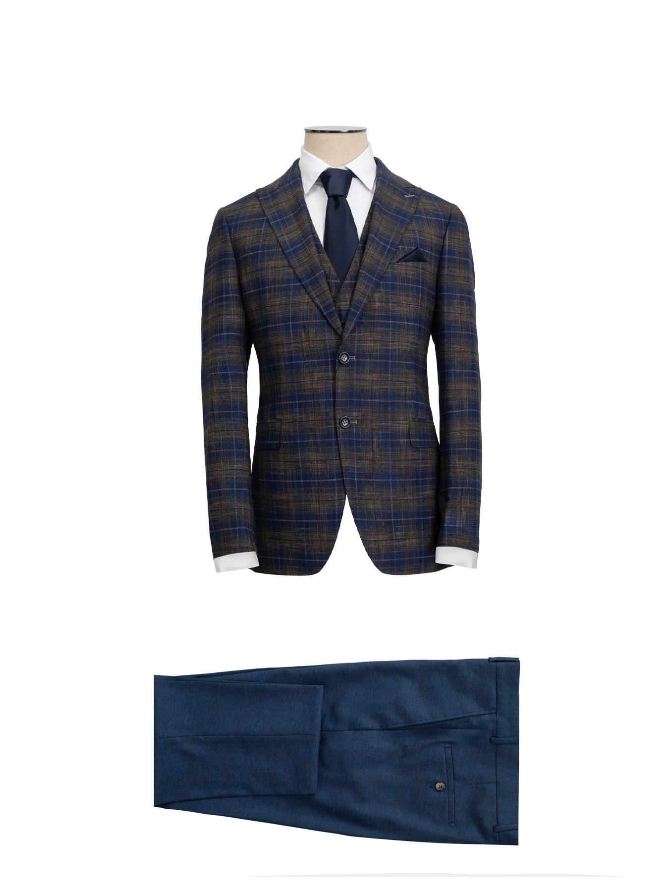 کت و شلوار و ژیله سرمه ای ال سی من 84