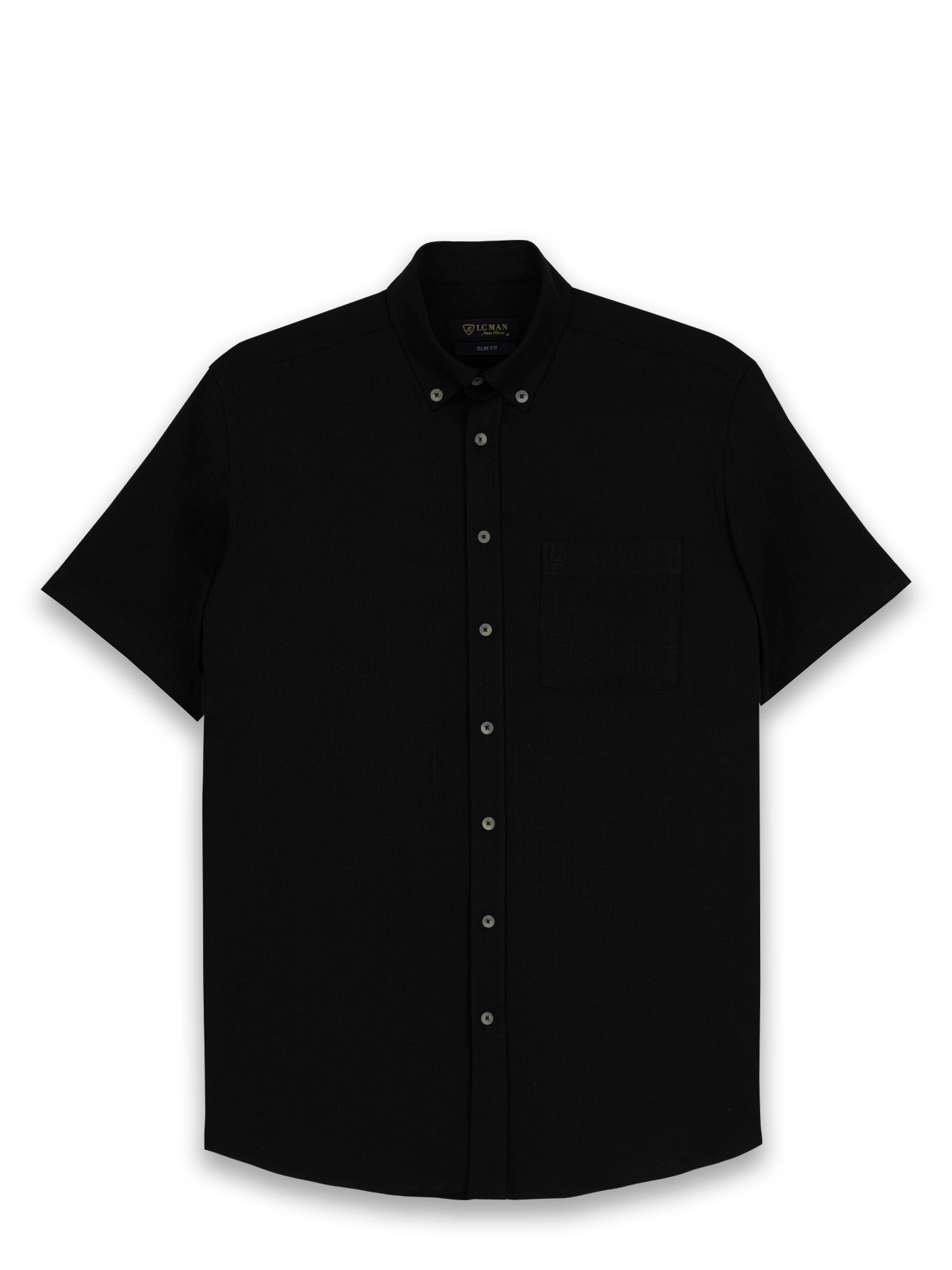 پیراهن مشکی مردانه اسلیم فیت آستین کوتاه 