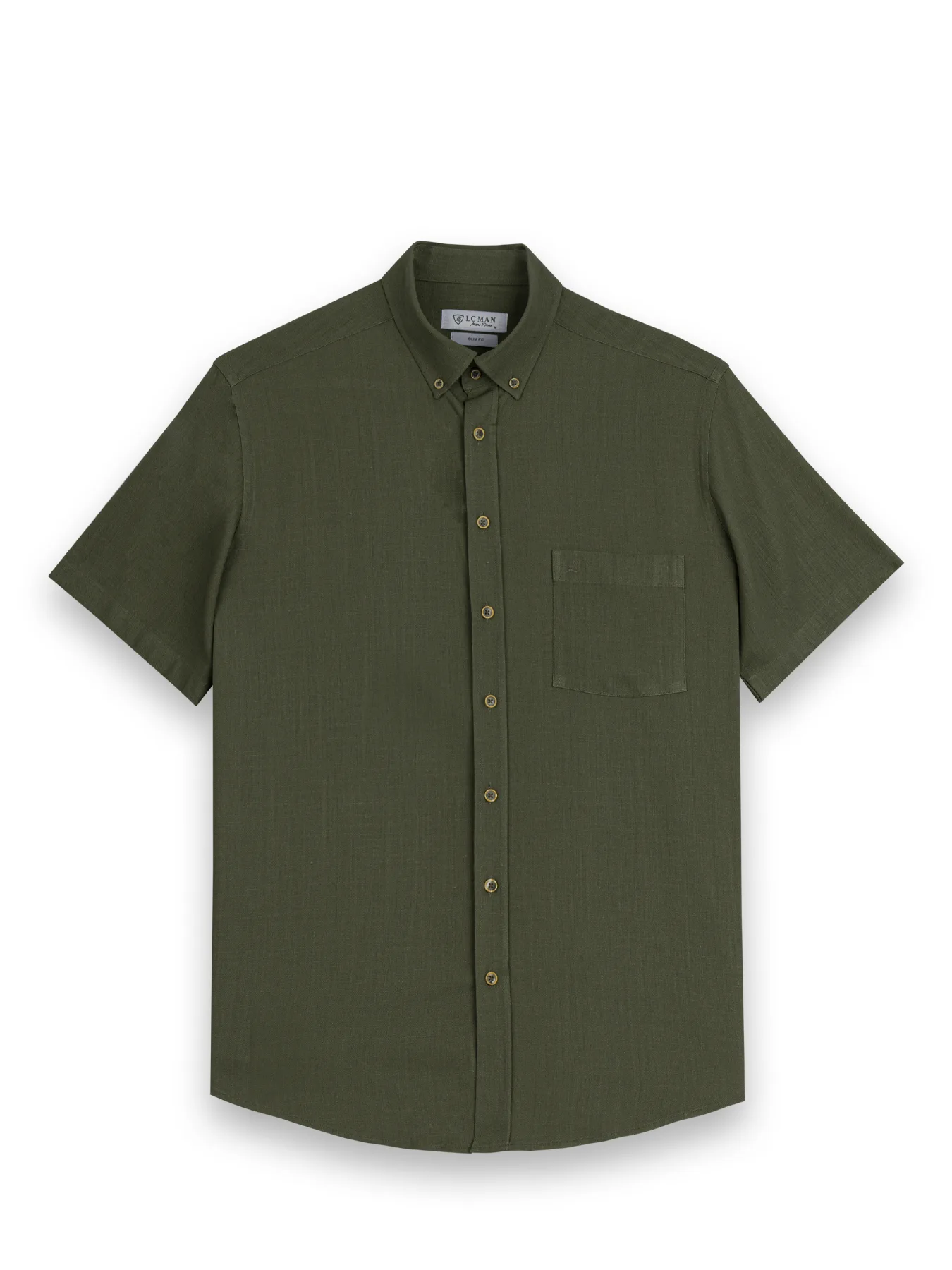 پیراهن سبز ساده آستین کوتاه ال سی من 4