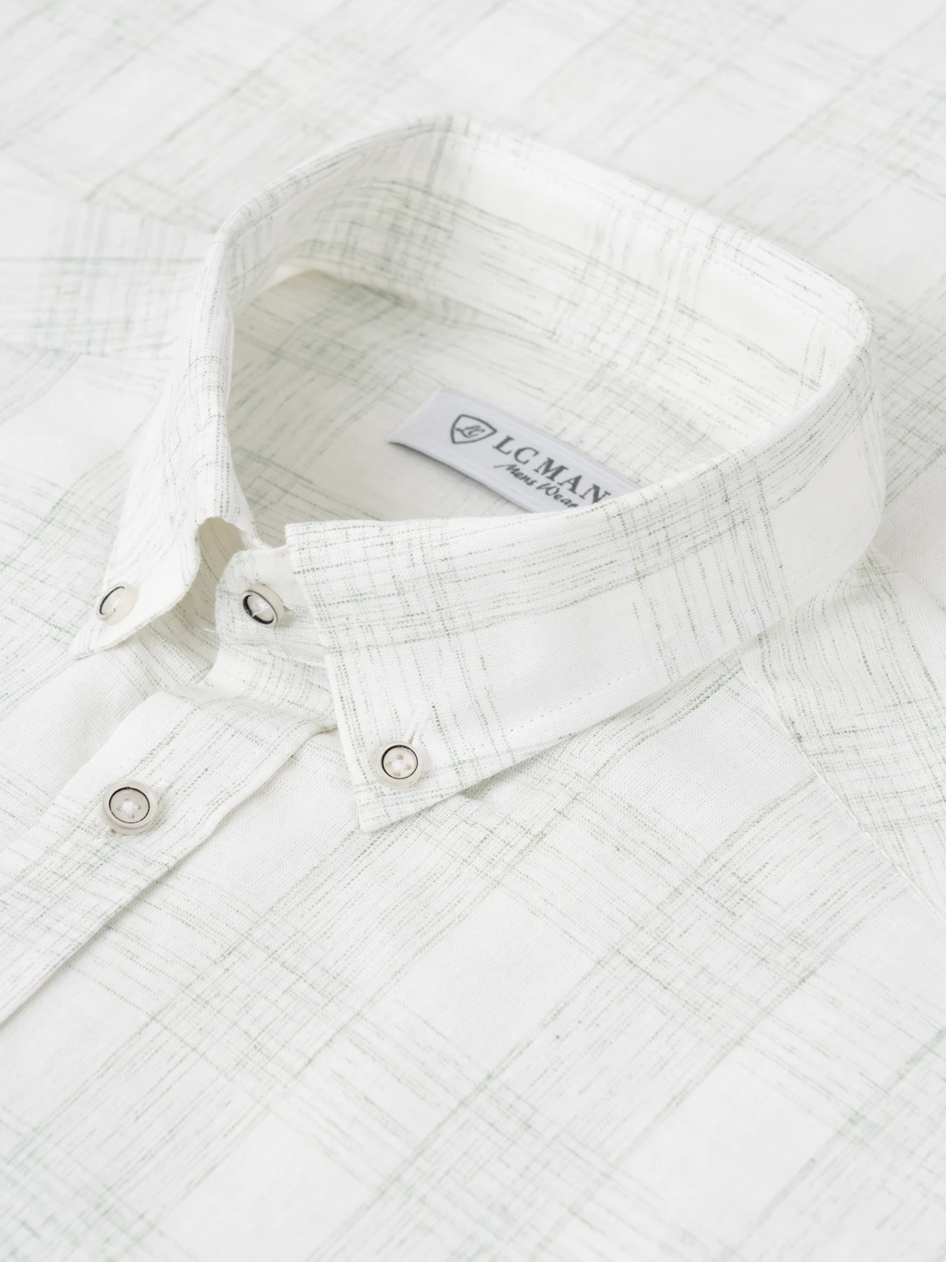 پیراهن آستین بلند سبز چهارخانه ال سی من 74