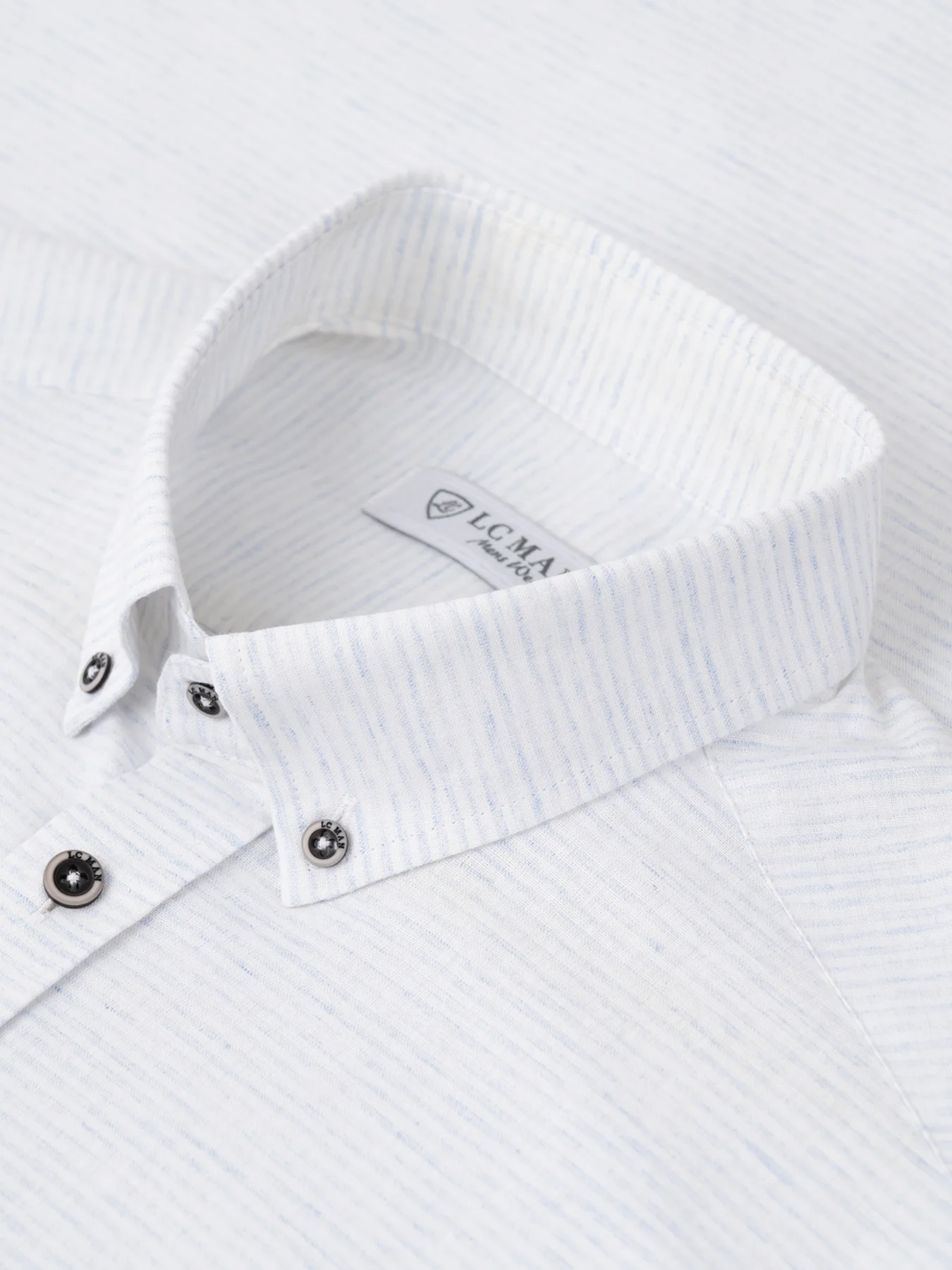 پیراهن آستین بلند آبی راه راه ال سی من 87