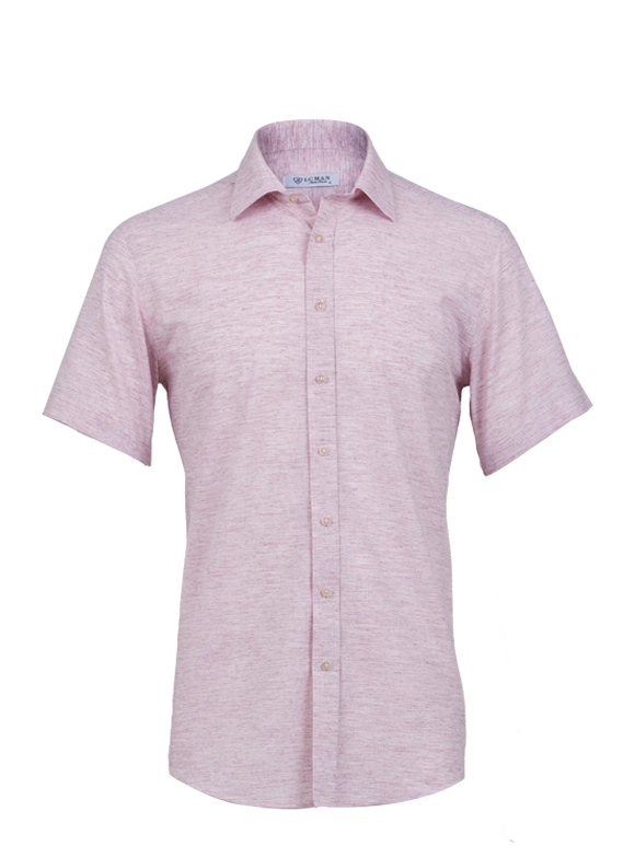 پیراهن آستین کوتاه زرشکی ال سی من 71