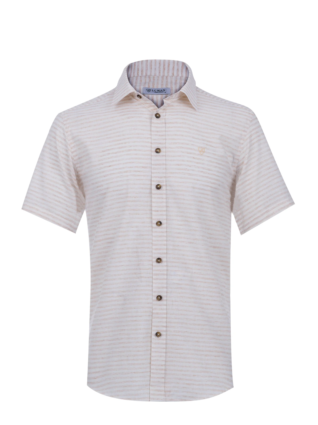 پیراهن  قهوه ای راه راه آستین کوتاه ال سی من 3