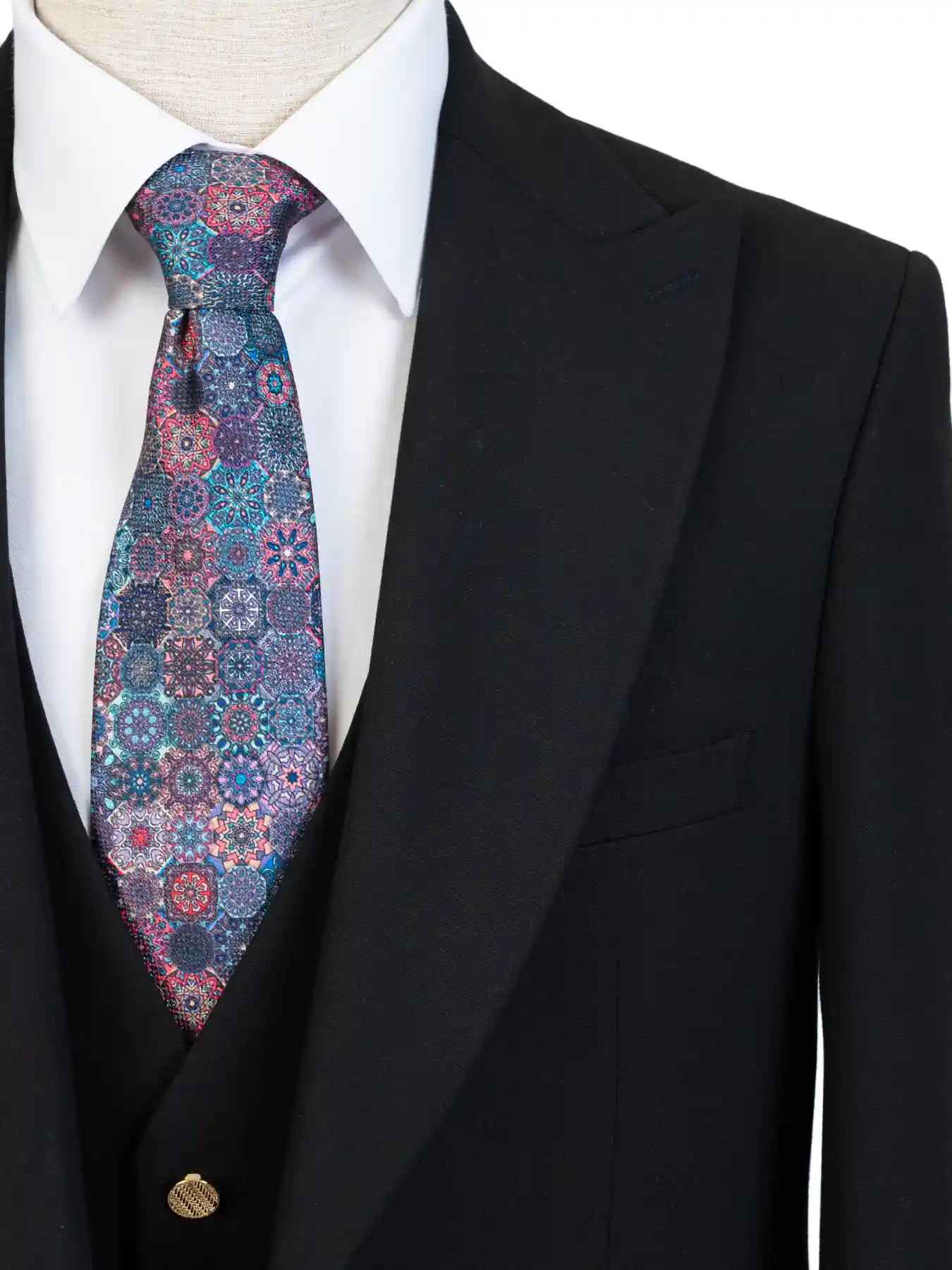 کت و شلوار و ژیله مشکی ساده ال سی من 26