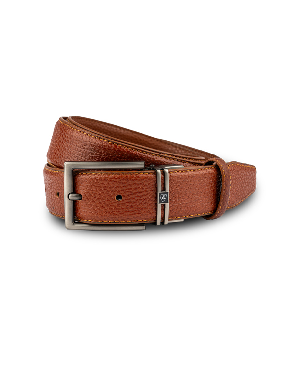 کمربند چرم طلایی فلوتر قلاب دودی مات 