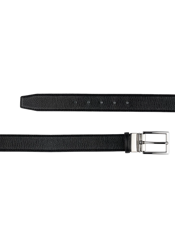 کمربند چرم مشکی فلوتر قلاب نقره ای 2