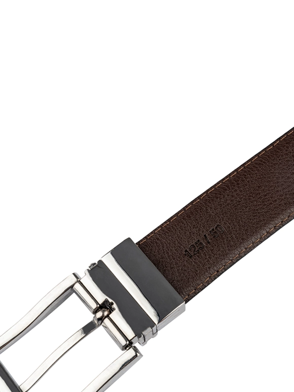 کمربند چرم مشکی فلوتر قلاب نقره ای 2