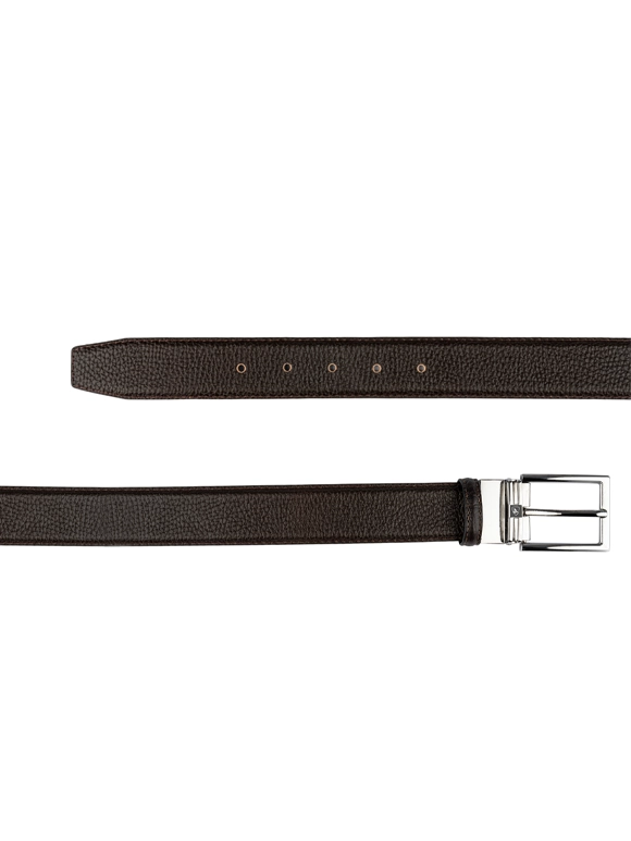 کمربند چرم قهوه ای فلوتر قلاب نقره ای 