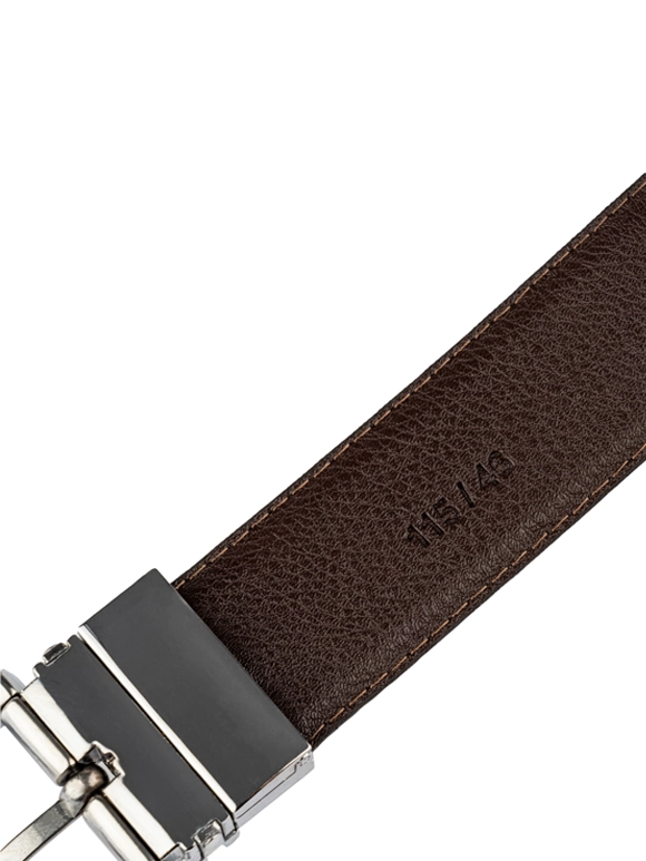 کمربند چرم قهوه ای فلوتر قلاب نقره ای 