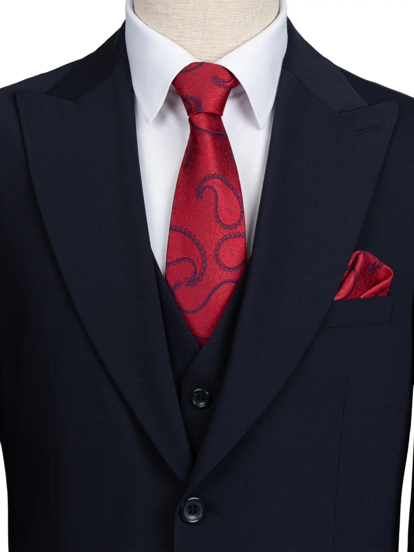 کت و شلوار و ژیله سرمه ای ساده ال سی من 25