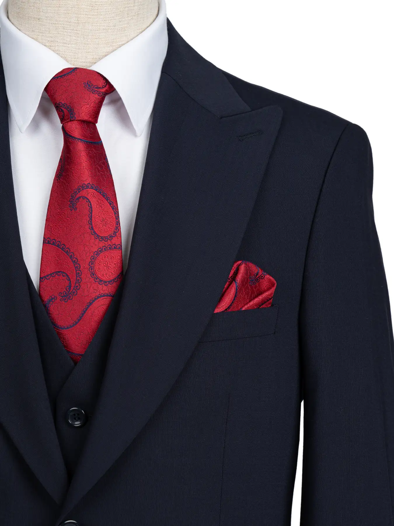 کت و شلوار و ژیله سرمه ای ساده ال سی من 25