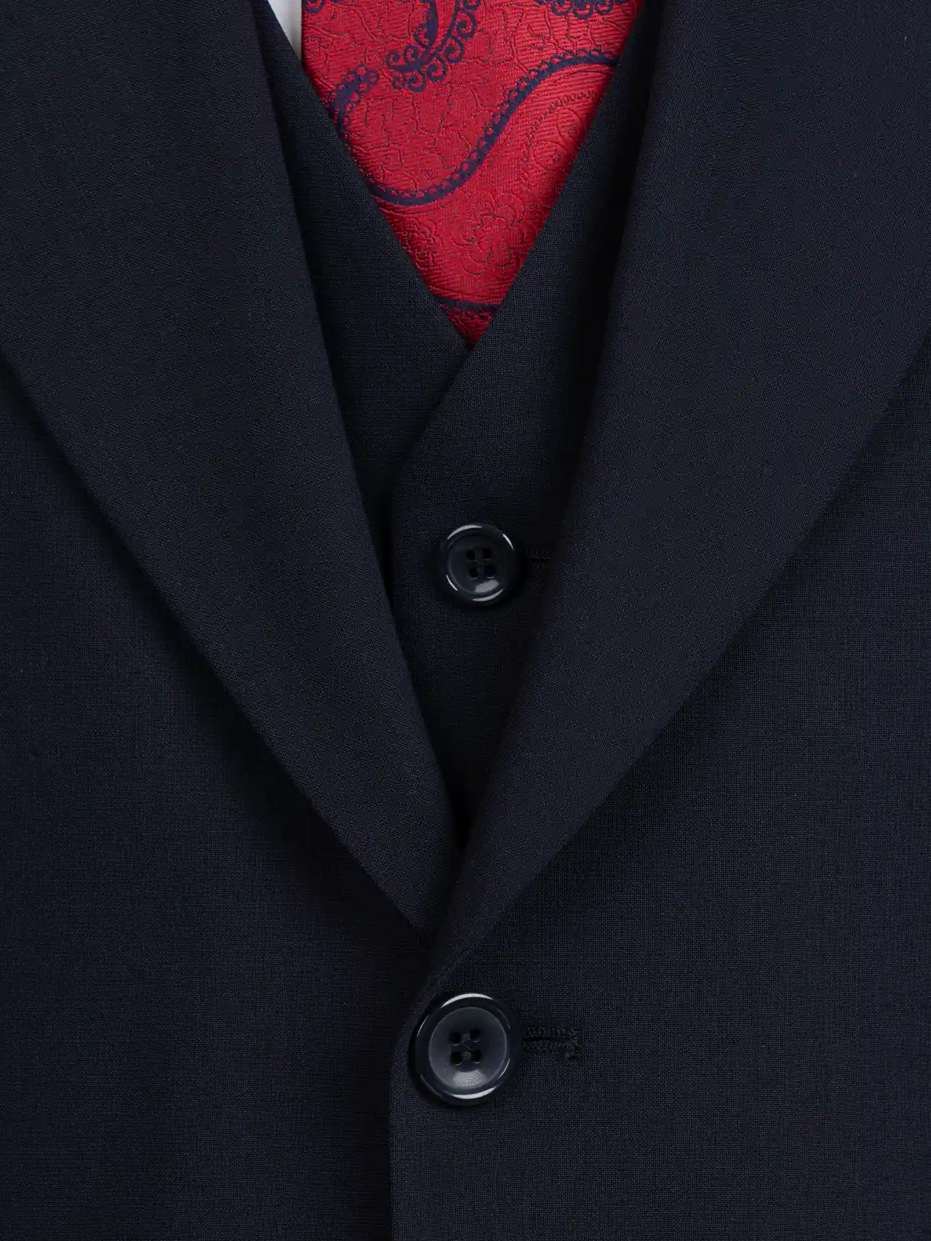 کت و شلوار و ژیله سرمه ای ساده ال سی من 25