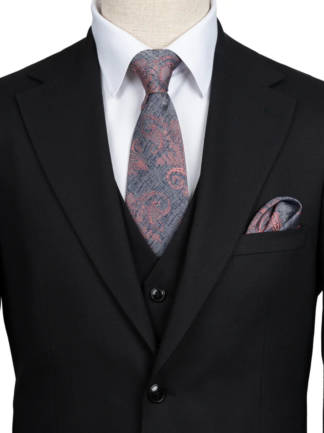 کت و شلوار و ژیله مشکی ال سی من 12