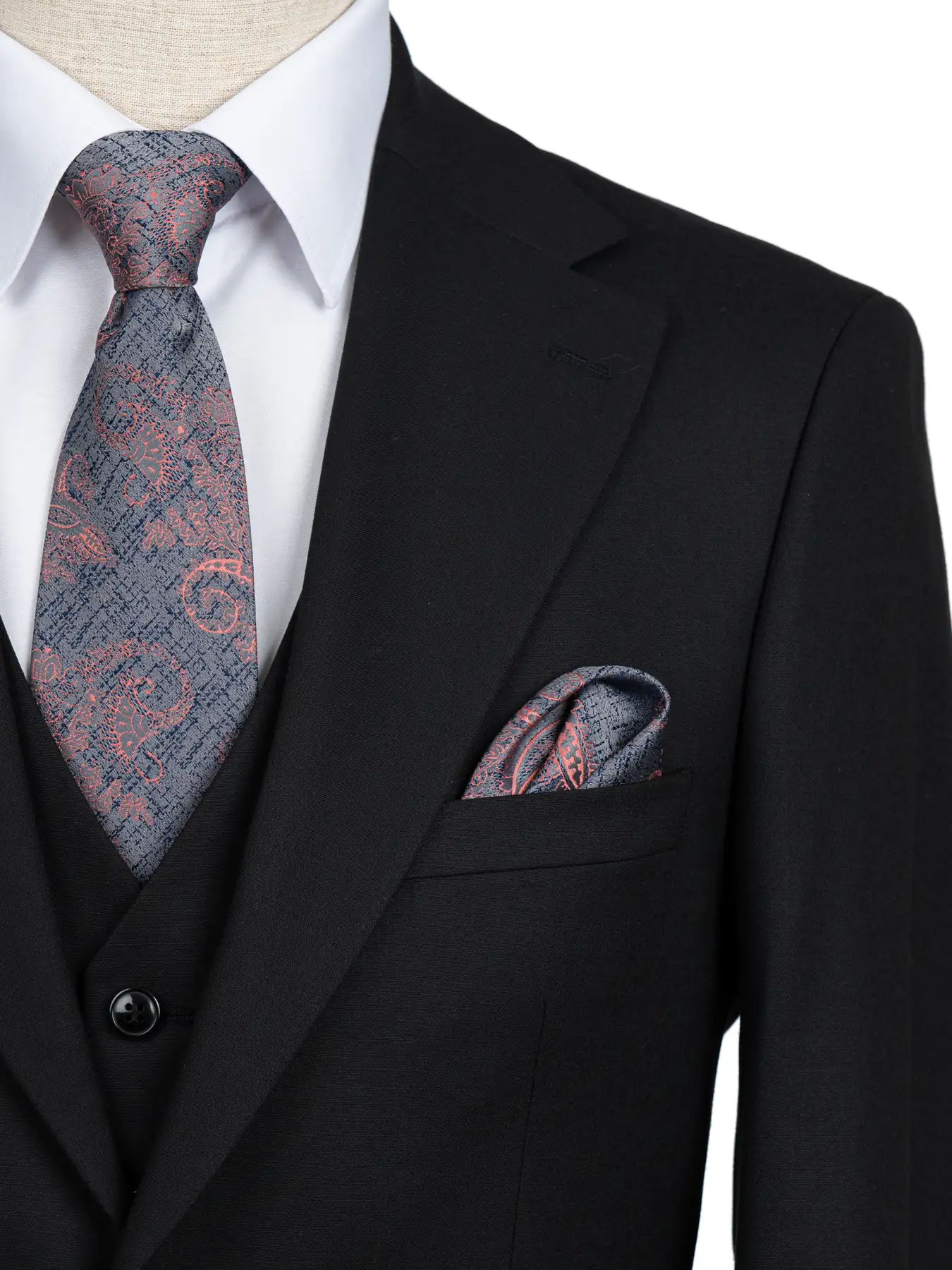 کت و شلوار و ژیله مشکی ال سی من 12