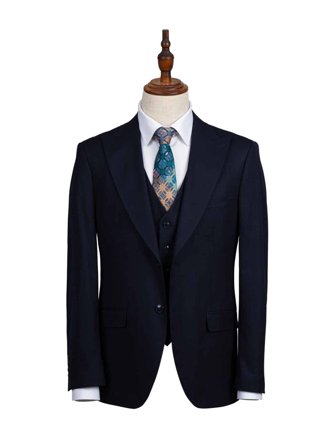 کت و شلوار و ژیله سرمه ای ال سی من 13