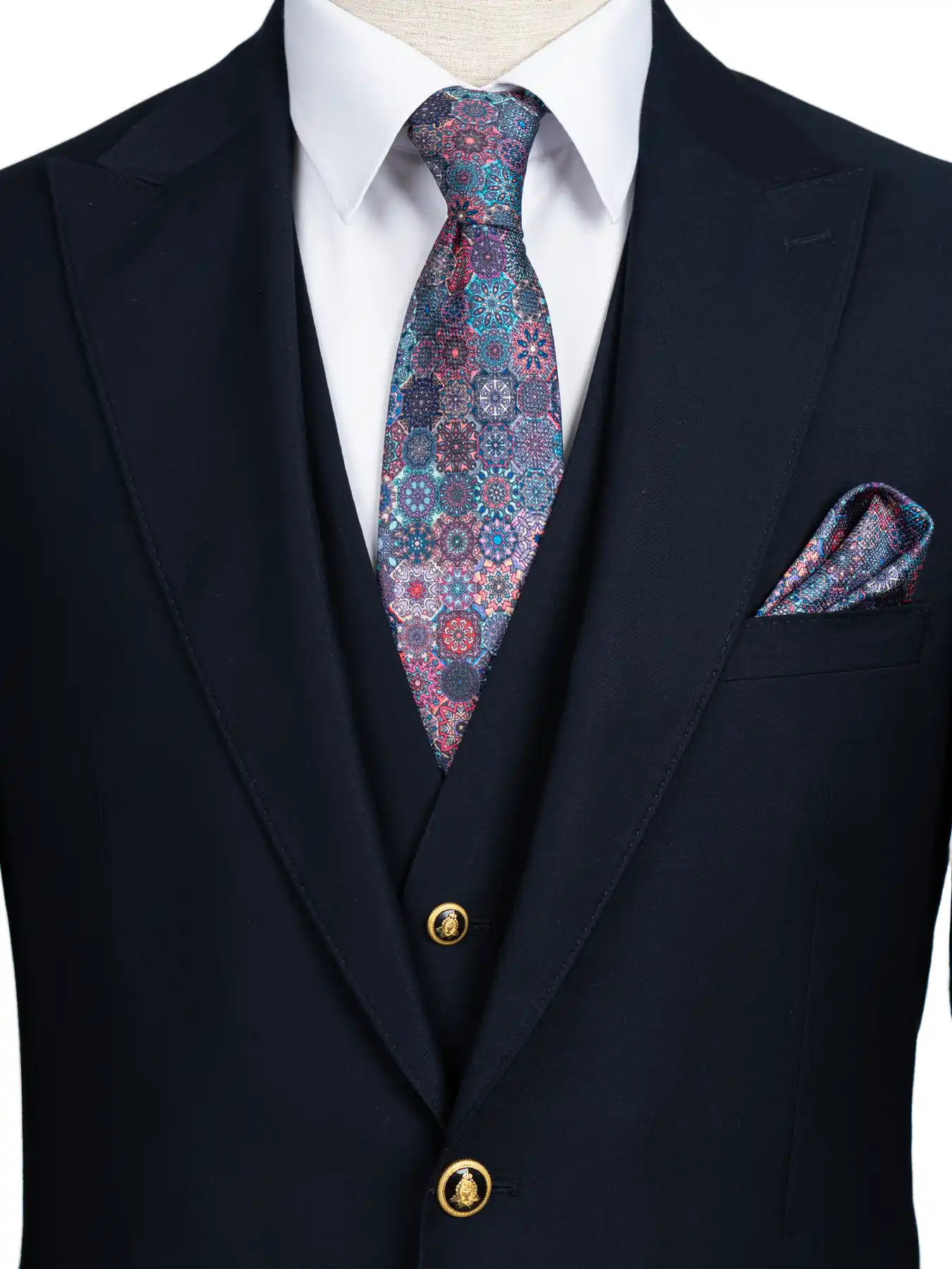 کت و شلوار و ژیله سرمه ایی ال سی من 17