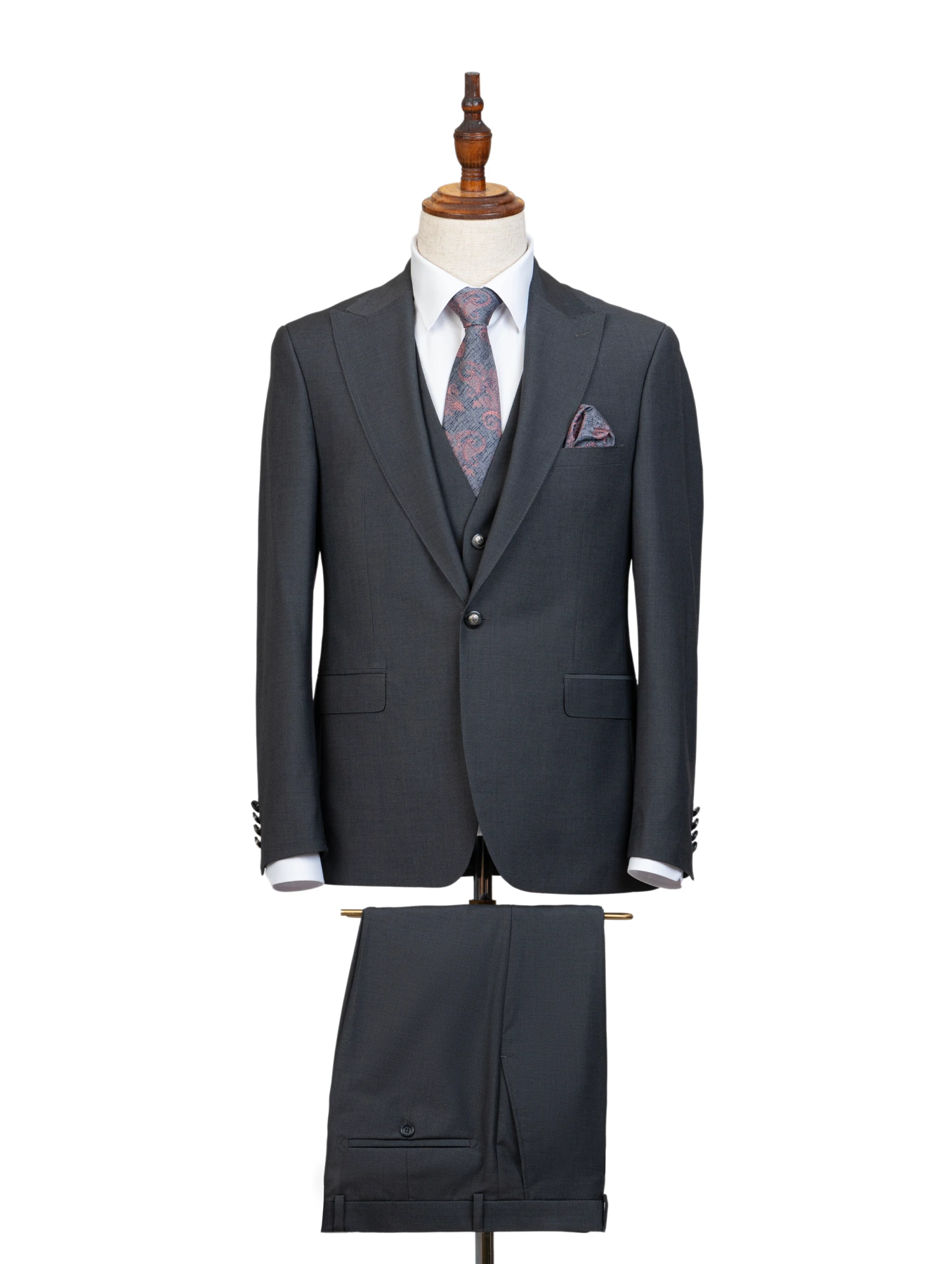 کت وشلوار و ژیله مردانه طوسی ساده ال سی من 16