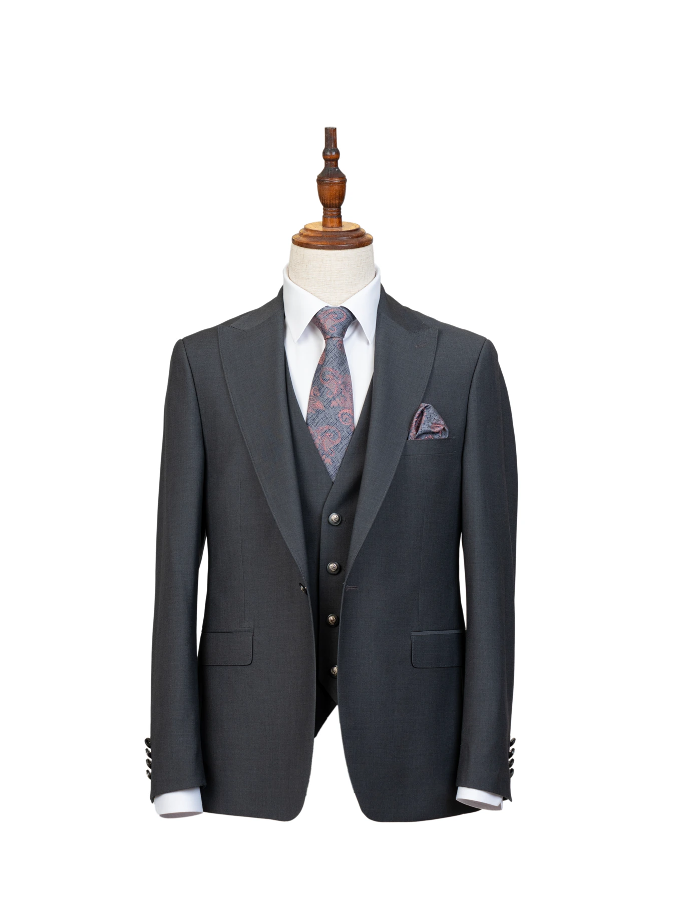 کت وشلوار و ژیله مردانه طوسی ساده ال سی من 16