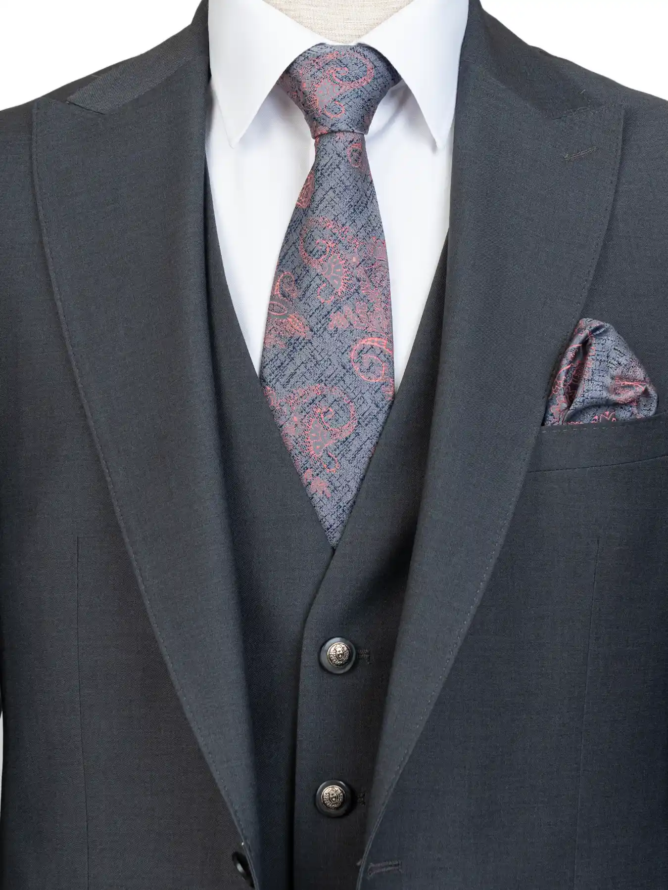 کت وشلوار و ژیله مردانه طوسی ساده ال سی من 16