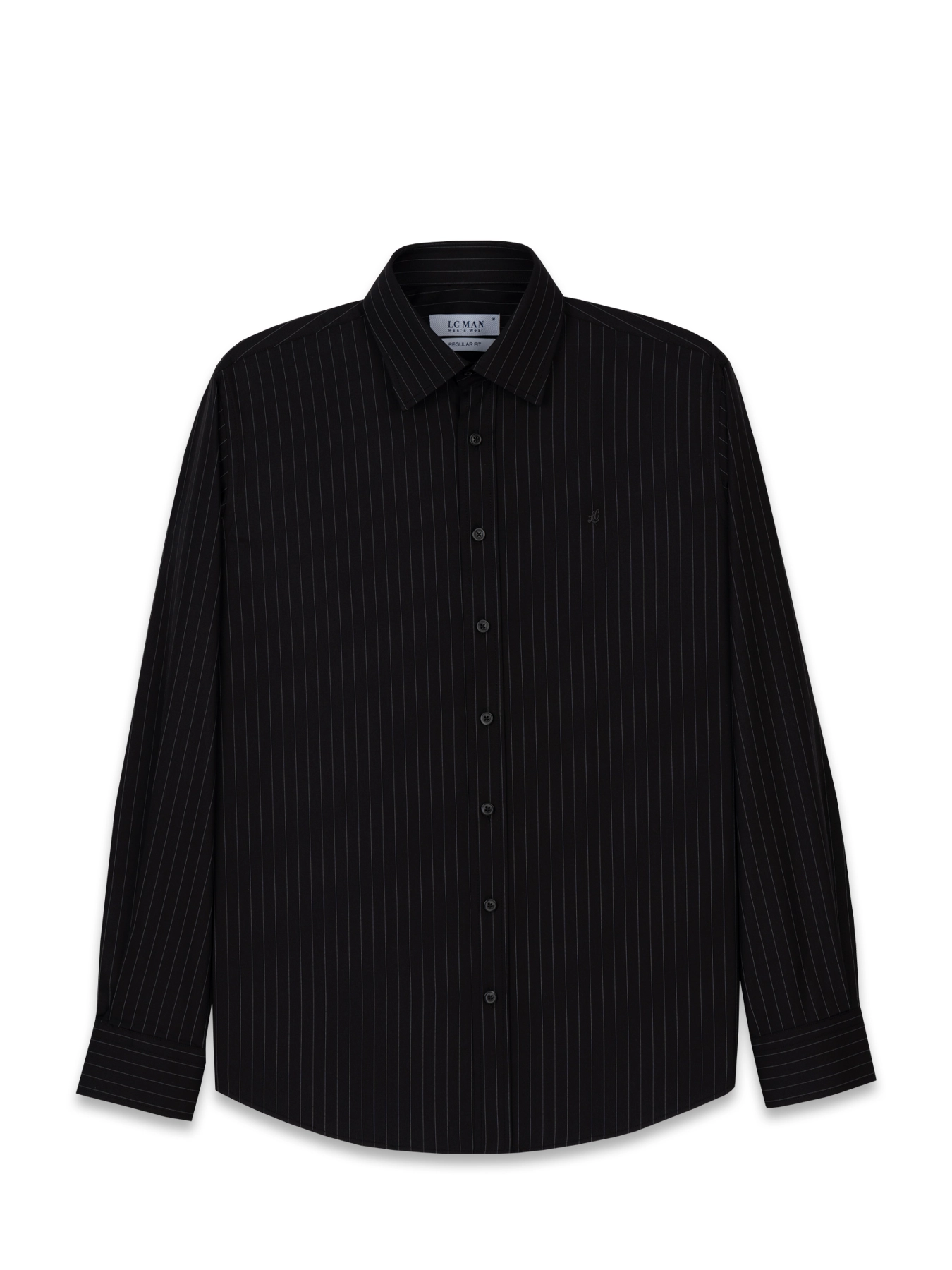 پیراهن آستین بلند مشکی راه راه ال سی من 17