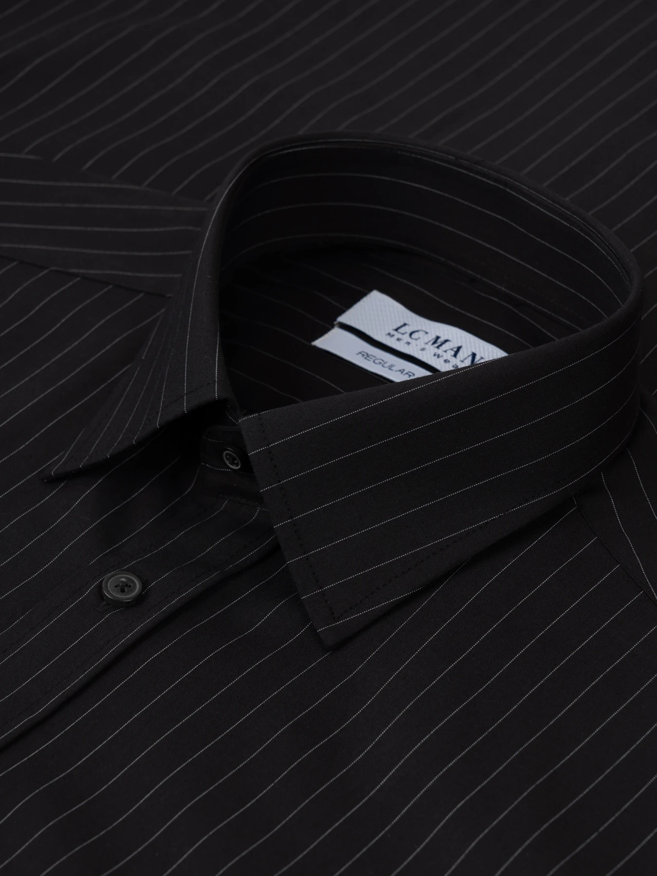 پیراهن آستین بلند مشکی راه راه ال سی من 17