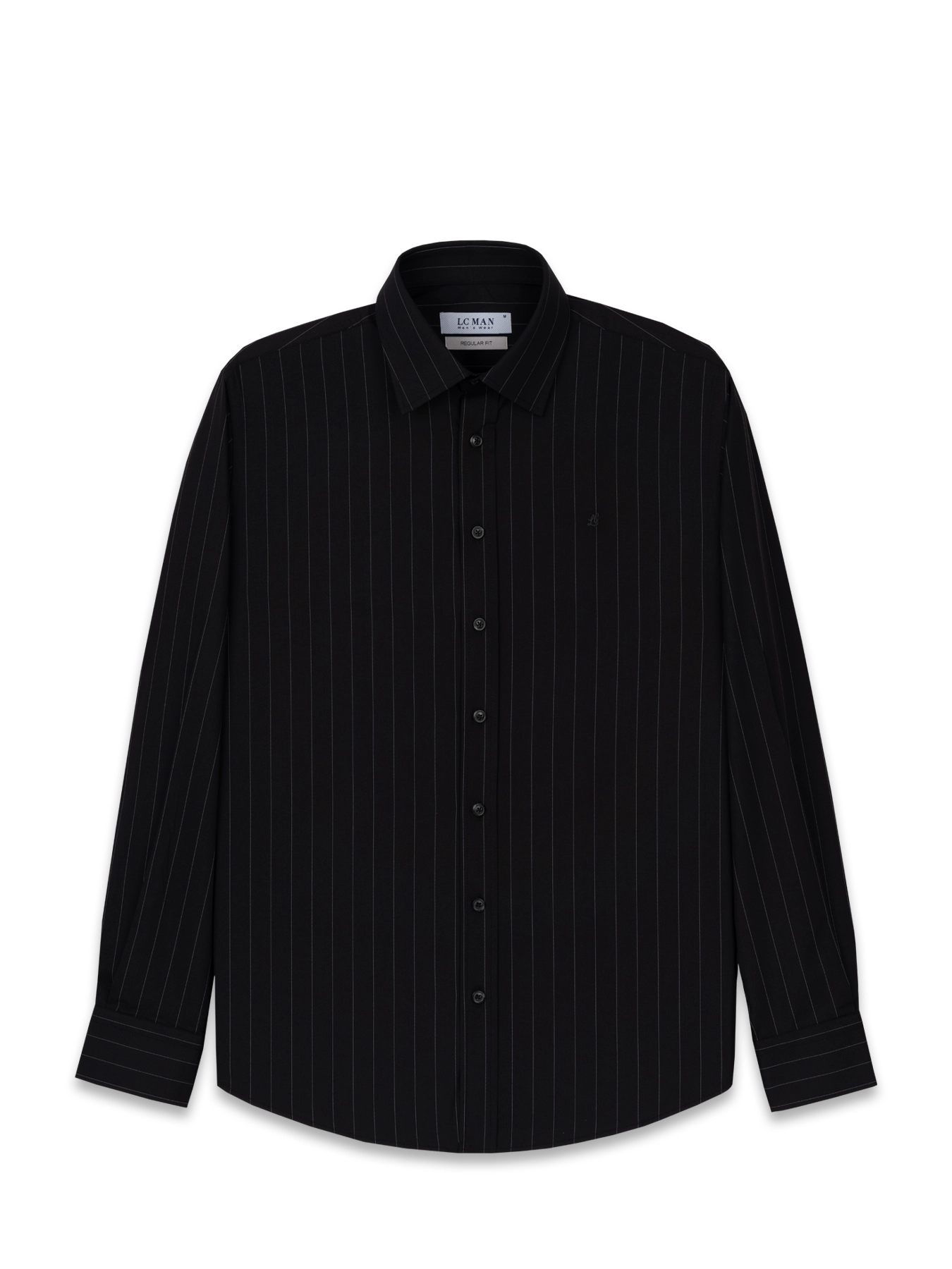 پیراهن آستین بلند مشکی راه راه ال سی من 18