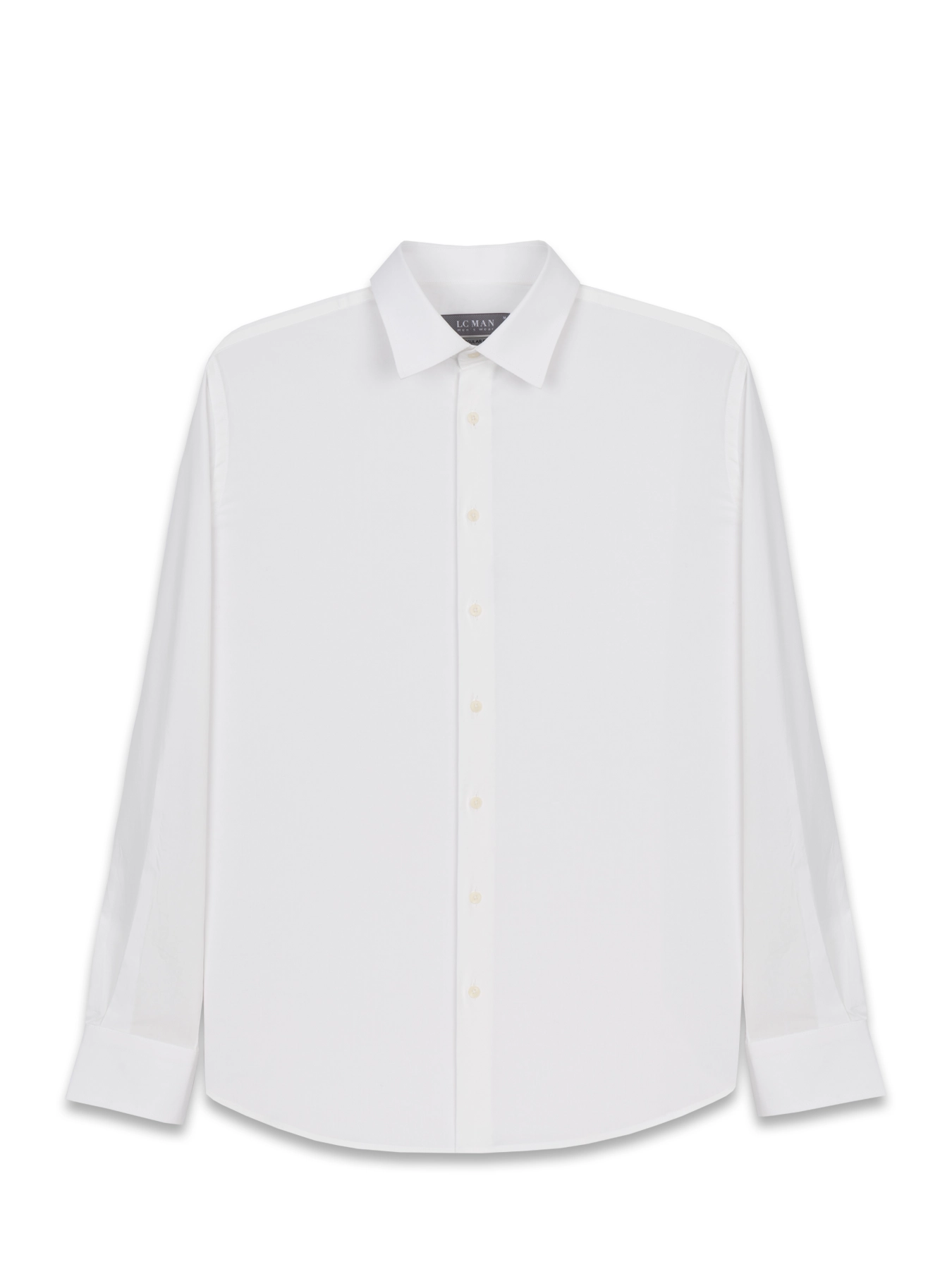 پیراهن آستین بلند سفید ساده ال سی من 57