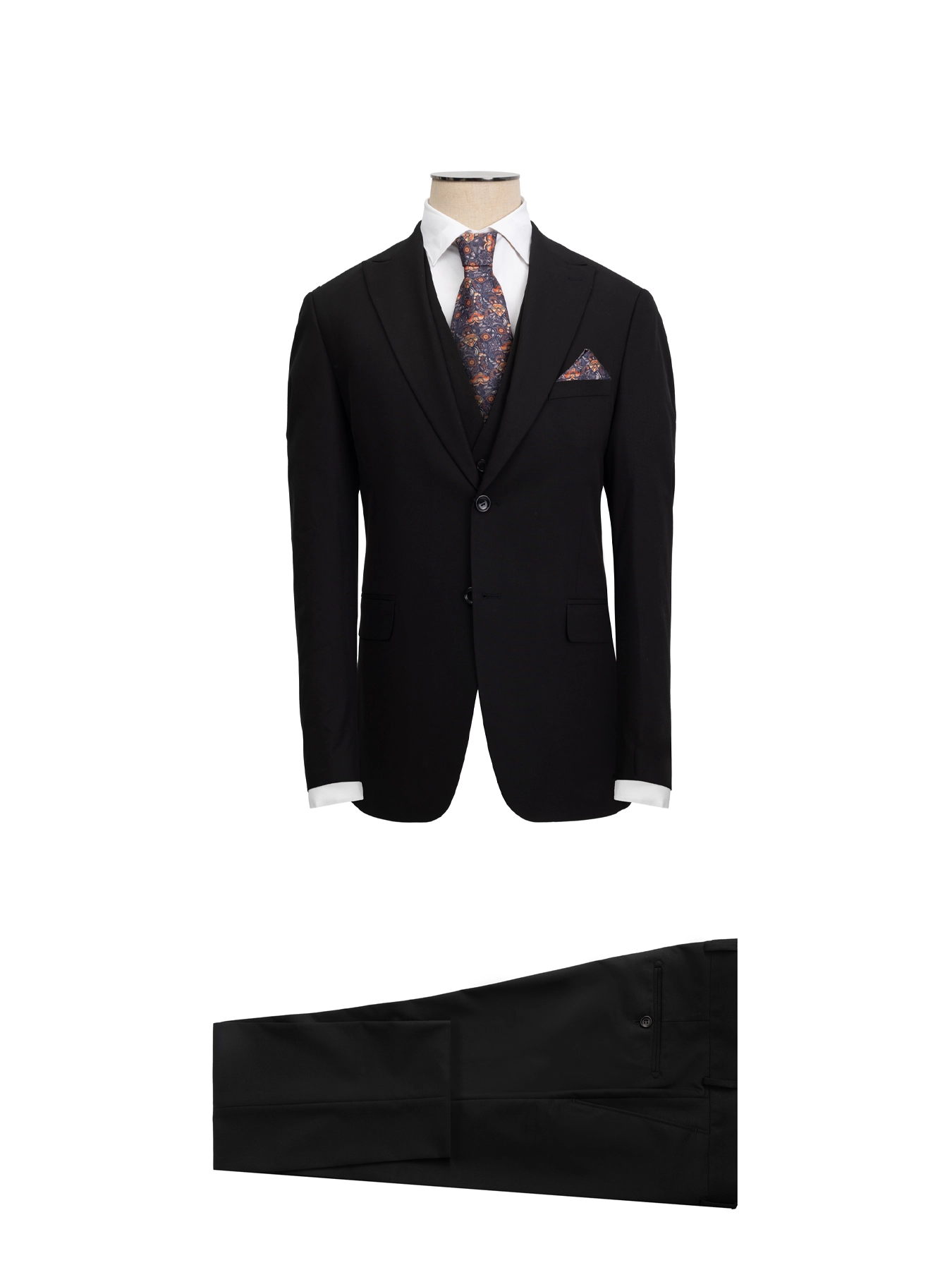 کت و شلوار و ژیله مشکی ال سی من 81