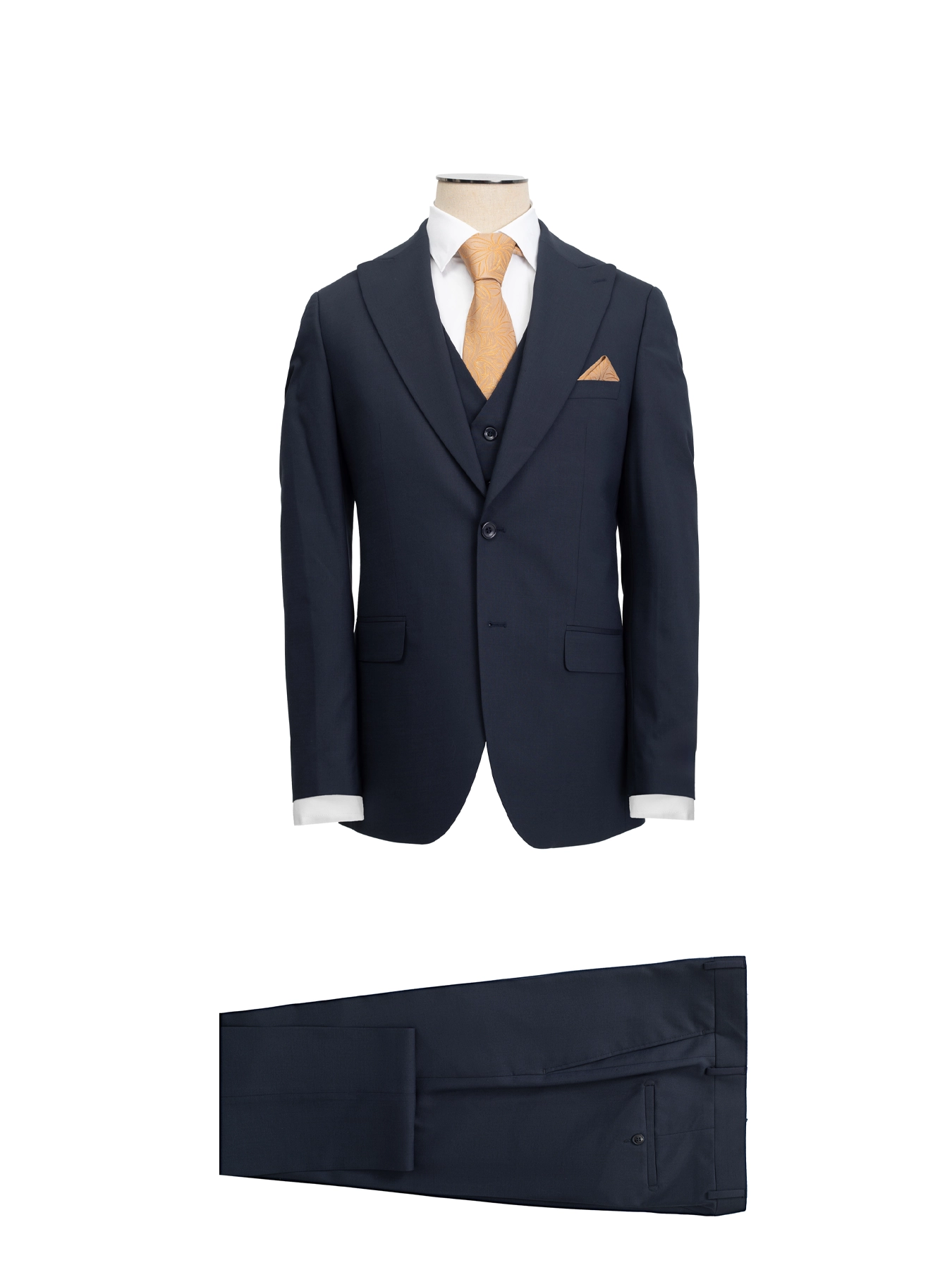 کت و شلوار و ژیله سرمه ای ال سی من 81