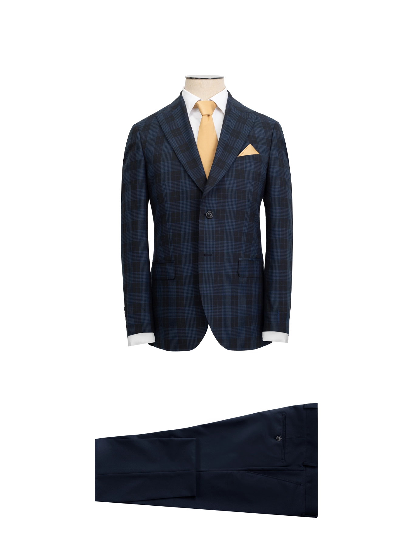 کت و شلوار سرمه ای چهارخانه ال سی من 78